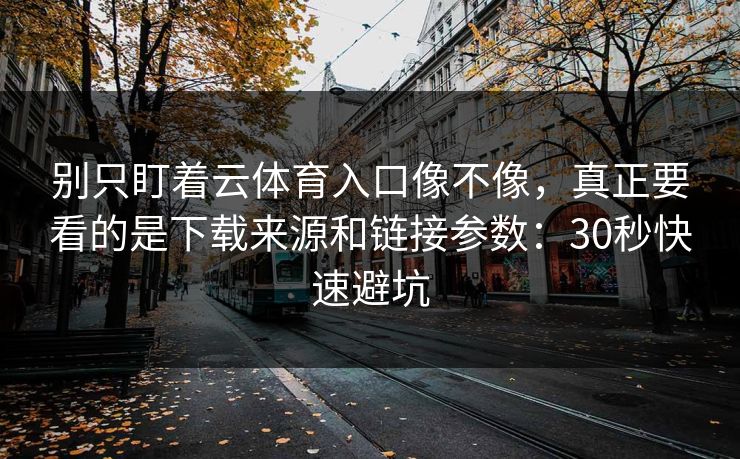 别只盯着云体育入口像不像，真正要看的是下载来源和链接参数：30秒快速避坑